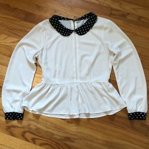 Collared Peplum Blouse